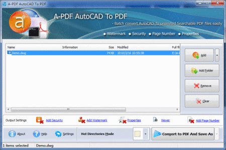 A-PDF AutoCAD to PDF 3.3.0