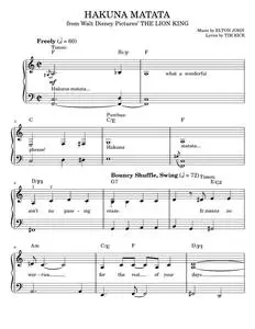 Hakuna Matata - Elton John, The Lion King (Easy Piano)