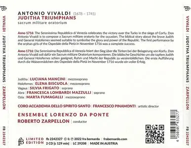 Roberto Zarpellon, Ensemble Lorenzo da Ponte - Antonio Vivaldi: Juditha Triumphans (2022)