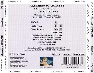 Fabio Biondi, L'Europa Galante - Alessandro Scarlatti: La Maddalena (1993)