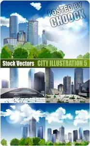 City illustration 5 - Stock Vector