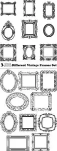 Vectors - Different Vintage Frames Set