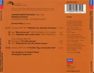 Bach - Kirkby - Wedding Cantatas [Decca 455 972-2] {UK 1999}