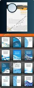 Design business layout for magazine or brochure vector set 31