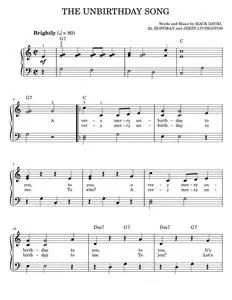 The Unbirthday Song (from Disney's Alice In Wonderland) - Al Hoffman, Jerry Livingston, Mack David (Easy Piano)