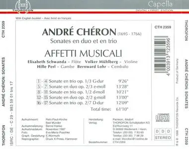 Affetti Musicali - André Chéron: Sonates en duo et en trio (1998)