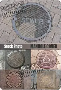 Stock Photo: Manhole cover