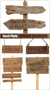 Wooden signboard - Stock Photo