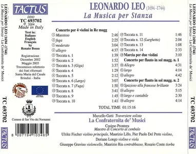 Confraternita de' Musici - Leonardo Leo: La Musica per Stanza (2004)