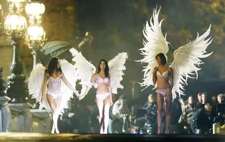 Victoria's Secret Angels shoot commercial in Paris on September 19, 2013