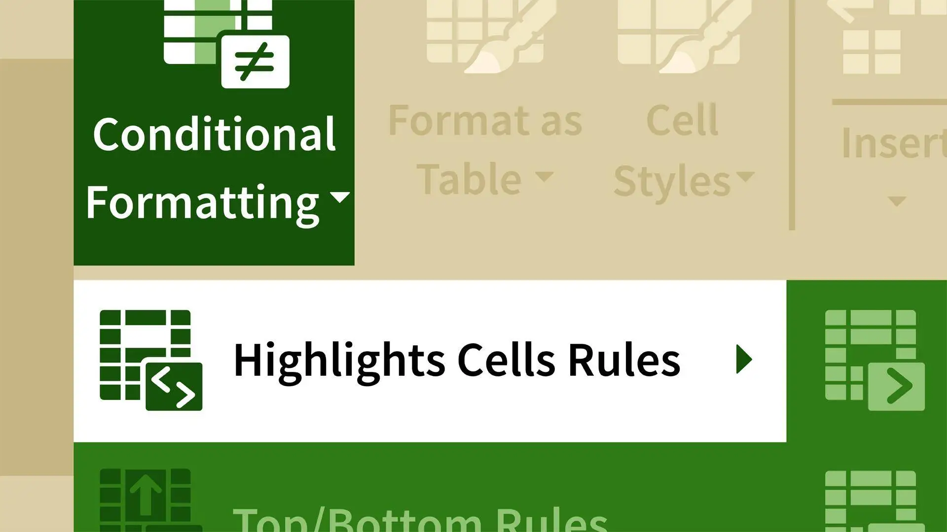conditional formatting excel 2016 equals cell