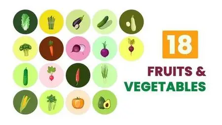 Fruits And Vegetables Animated Element Pack After Effects Template 44499444