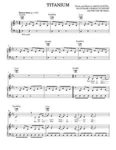 Titanium (feat. Sia) - David Guetta, Sia (Piano-Vocal-Guitar)