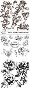 Vectors - Roses Decoration Elements 2