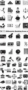 Vectors - Silhouette Banking Icons 5