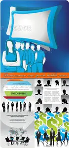 Businessmen and speech bubble vector
