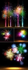 Festive Fireworks Vector