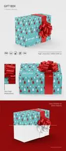 Realistic Gift Box PSD Mockup Template