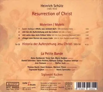 Sigiswald Kuijken, La Petite Bande - Heinrich Schütz: Resurrection of Christ - Auferstehungshistorie, Ostermotetten (2019)