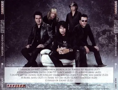 Gotthard - Need To Believe (2009) [Japan SHM-CD]