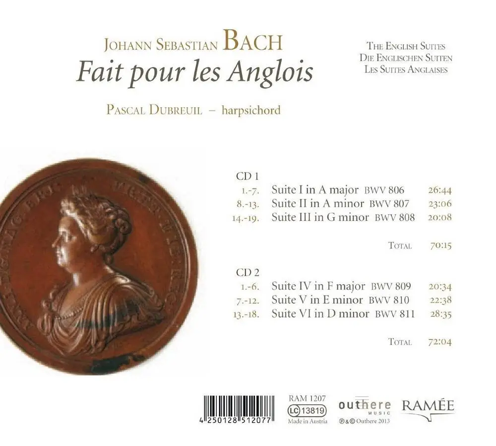 Pascal Dubreuil - Bach: Fait pour les Anglois (2013)
