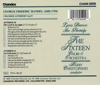 Lynne Dawson, Ian Partridge, The Sixteen Choir & Orchestra, Harry Christophers - Handel: Chandos Anthems, Vol.4 (1989)