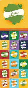 Fruits advertising labels and banner vector