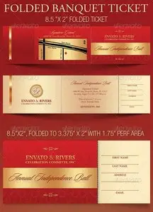 GraphicRiver Folded Banquet Ticket Template