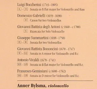 Bylsma - Baroque Music for Cello