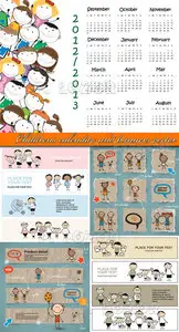 Childrens calendar and banners vector