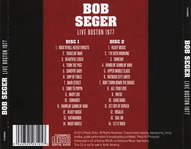 Bob Seger - Live Boston 1977 (2013)