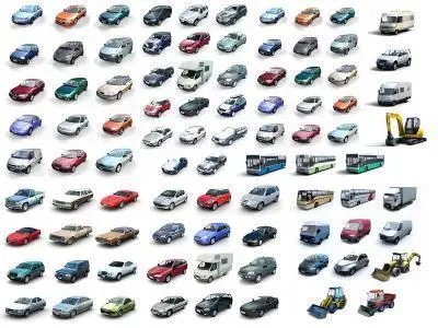 3d vehicles 001 to 076 from lowpolygon3d.com + textures