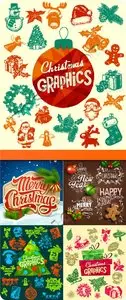 2014 Christmas decoration elements vector