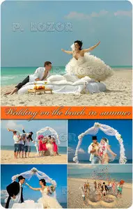 Wedding on the beach in summer