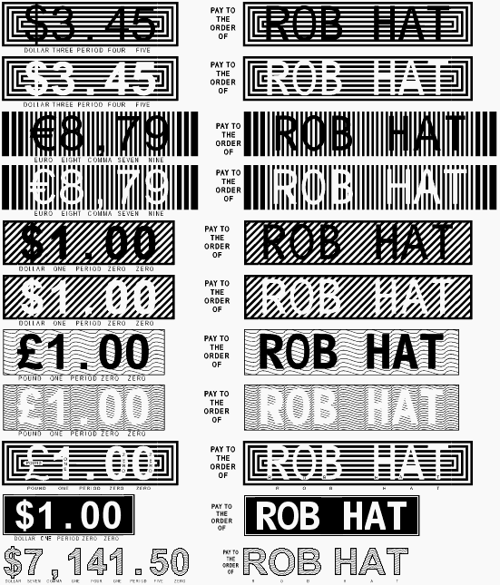 Elfring Secure Fonts™ for Amount and Payee Name Check Printing