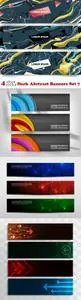 Vectors - Dark Abstract Banners Set 7