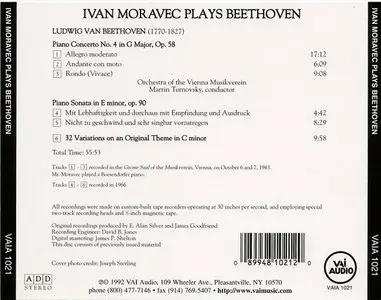 Ivan Moravec Plays Beethoven, Vol. 1 (1995)