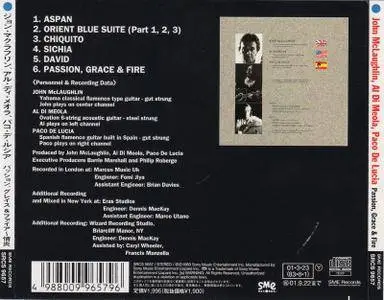 John McLaughlin, Al Di Meola, Paco De Lucía - Passion, Grace & Fire (1983) [SME Records SRCS 9657, Japan]