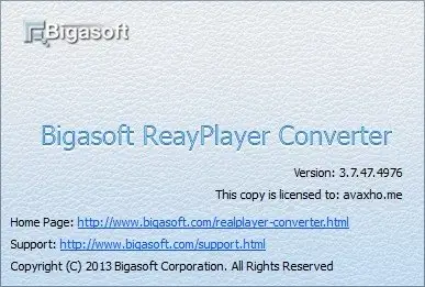 Bigasoft RealPlayer Converter 3.7.47.4976