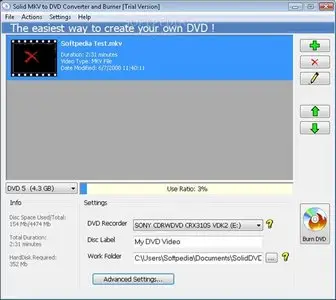 Solid MKV to DVD Converter and Burner 1.2.7 Portable