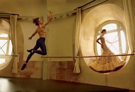 Natalia Vodianova & Benjamin Millepied by Annie Leibovitz for Vоgue US November 2014