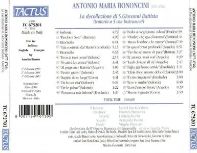 Sandro Volta, Orchestra dell’Opera Barocca di Guastalla - Antonio Maria Bononcini: La Decollazione di S.Giovanni Battista(2003)