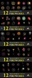 60 Transparent Fireworks - PSD Templates