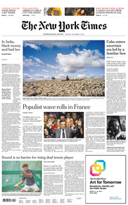 International New York Times - 28 November 2016