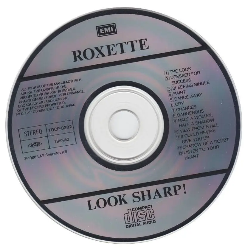 Песня the look roxette. CD 1988 Roxette. 1988 Look Sharp!. Roxette 1988 look Sharp обложка. Roxette look Sharp альбом.