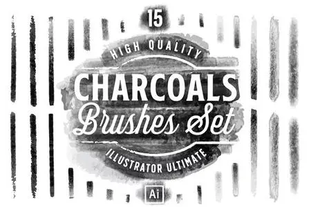 15 Charcoals Brushes for Illustator