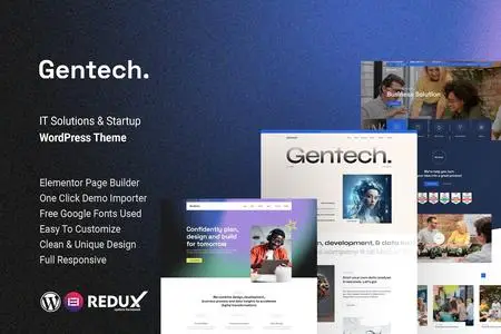 Gentech - IT Solutions & Startup WordPress Theme 53KMXS3