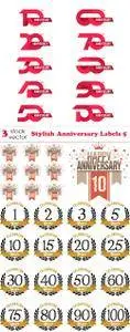 Vectors - Stylish Anniversary Labels 5