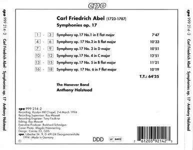 The Hanover Band, Anthony Halstead - Carl Friedrich Abel: Symphonies op.17 Nos 1-6 (1994)