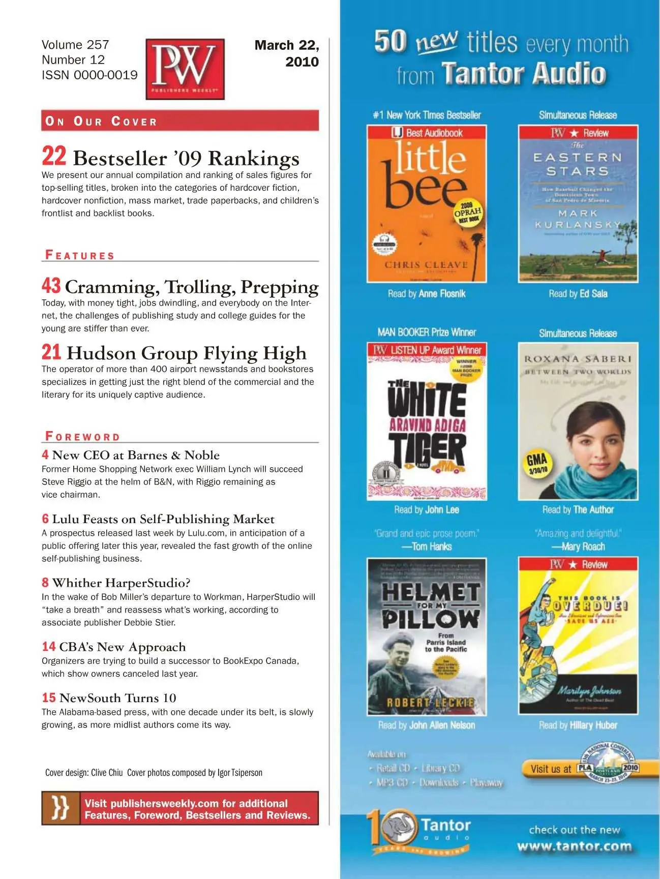 Publishers Weekly - 22 March 2010